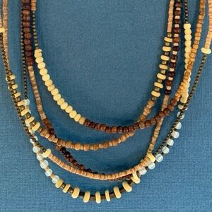 Multi stranded beaded necklace